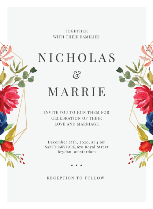 Romantic-Floral-wedding Invitation