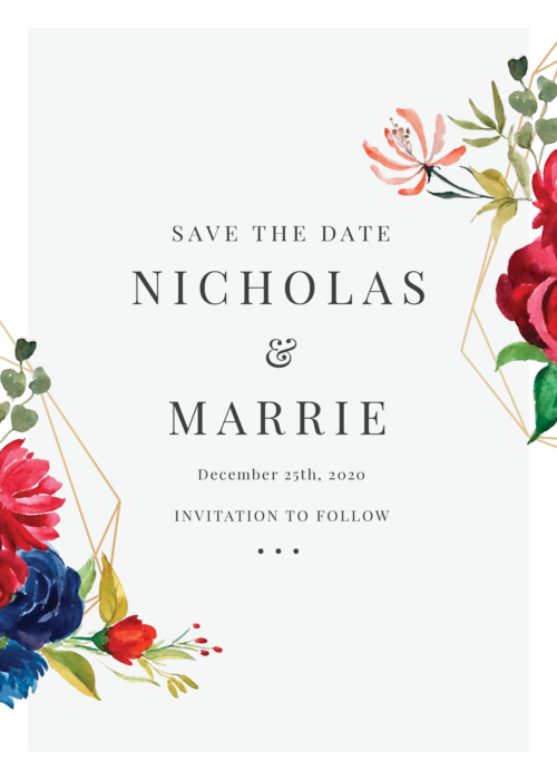 Romantic Floral Save the Date