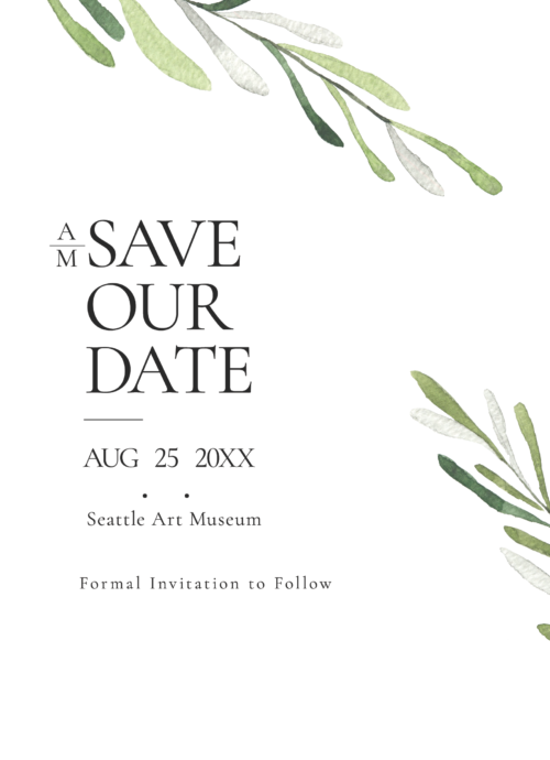 Green Foliage Save The Date