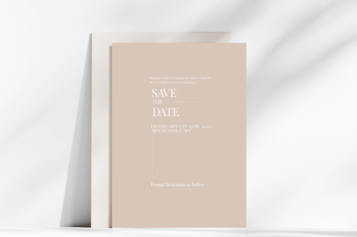 Modern Brown Wedding save the date mockup