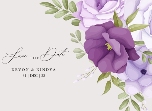 Elegant Purple Wedding Save the Date - Image 3