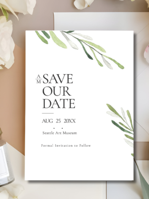 Green Foliage Save the date