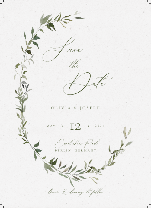 Watercolor Monogram Save the Date