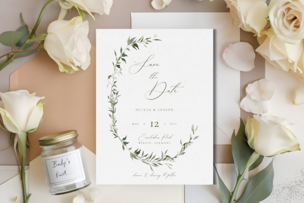 Watercolor Monogram Save the Date