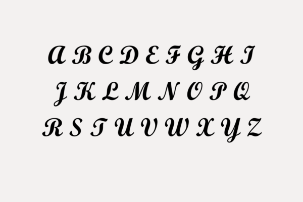 Script MT Bold alphabet font