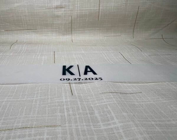 Black text vellum belly band