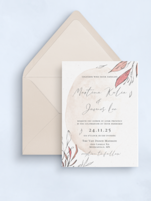Blush Foliage Invite Blush Foliage Wedding Invite - Designs with Diana