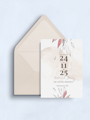 Blush Foliage Save the Date Blush Foliage Wedding Save the Date - Designs with Diana