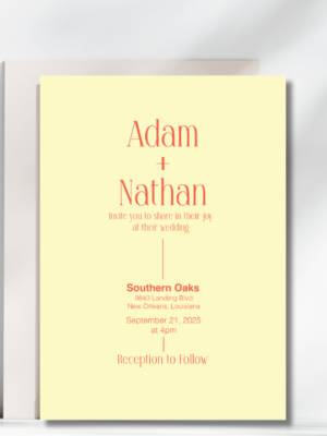 Modern and Bright Wedding Invitation Mockup