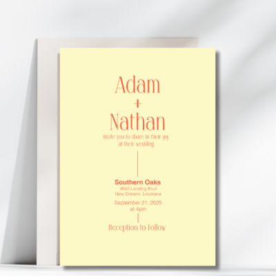 Modern and Bright Wedding Invitation Mockup