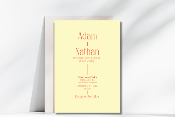 Modern and Bright Wedding Invitation Mockup