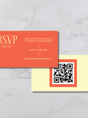 Modern and Bright Wedding RSVP with QR code mockup