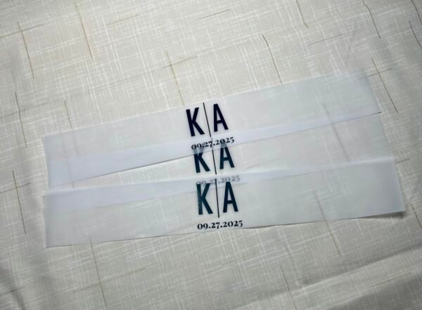 Black Text Vellum Belly bands