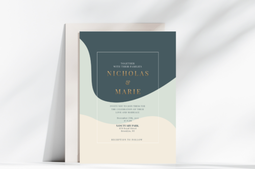 Sea Salt Wedding Invitation Mockup