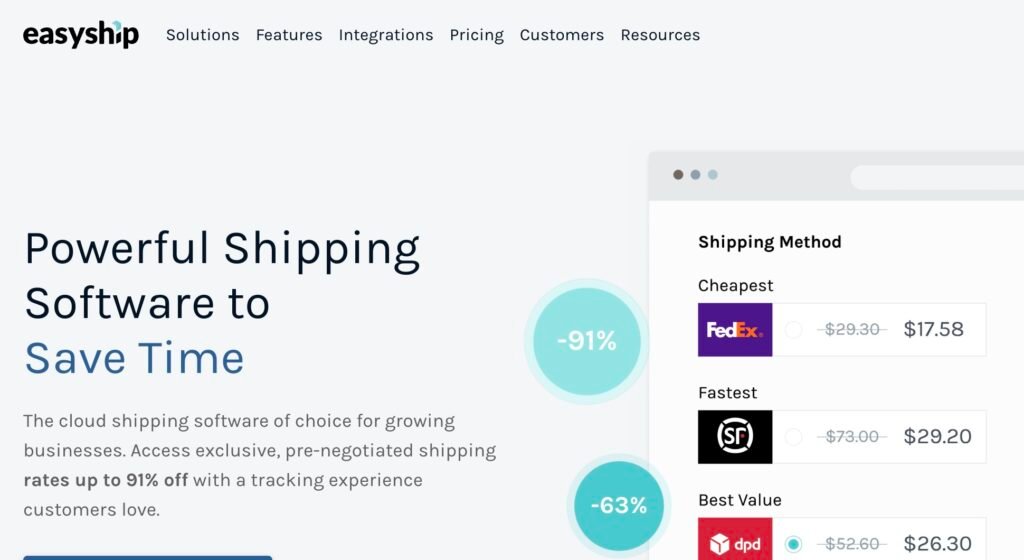 Easyship Landing Page