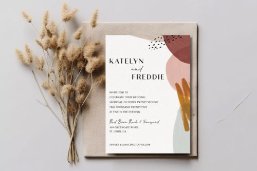 Abstract Watercolor Wedding Invite