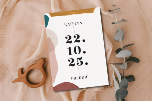 Abstract Watercolor Wedding Save the Date