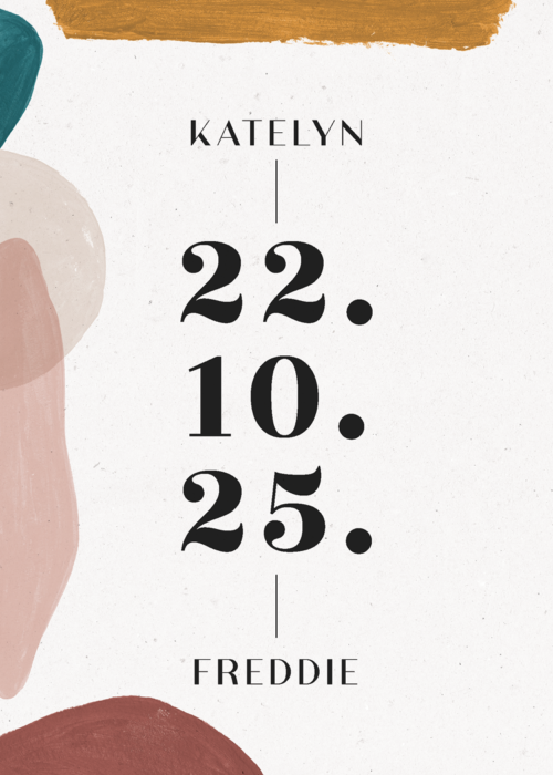 Abstract Watercolor Wedding Save the Date - Image 5