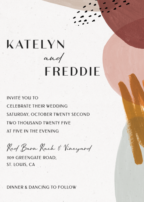 Abstract Watercolor Wedding Invite - Image 3