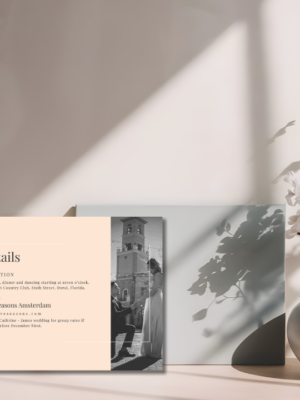 Blush Elegant Wedding Details Card mockup