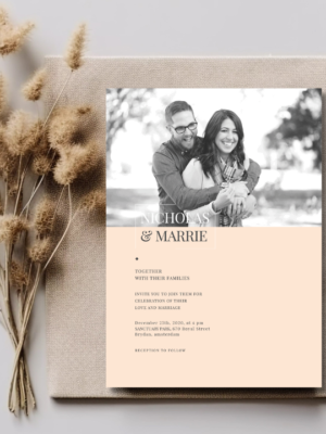 Blush Elegant Wedding Invite Blush Elegant Wedding Invite mockup