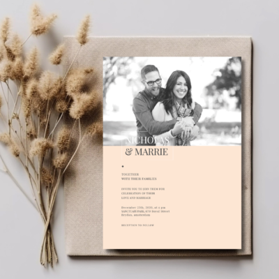 Blush Elegant Wedding Invite mockup