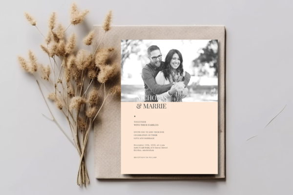 Blush Elegant Wedding Invite mockup