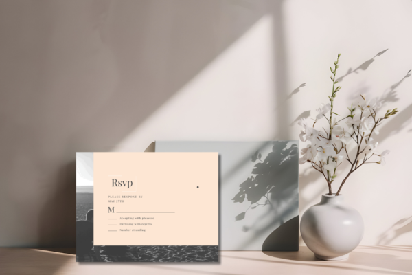 Blush Elegant Wedding RSVP mockup