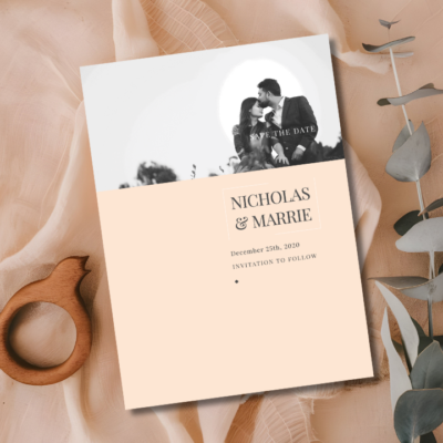 Blush Elegant Wedding Save the Date mockup