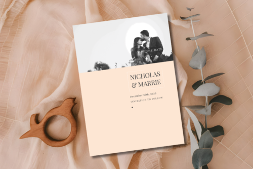 Blush Elegant Wedding Save the Date mockup