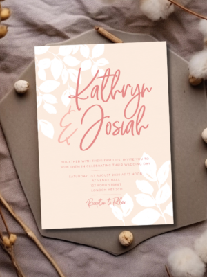 Blush Floral Wedding Invite Blush Floral Wedding Invite mockup