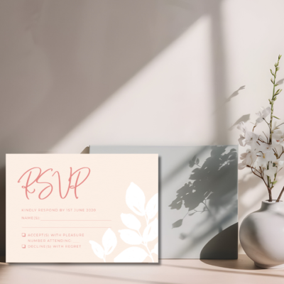 Blush Floral Wedding RSVP mockup