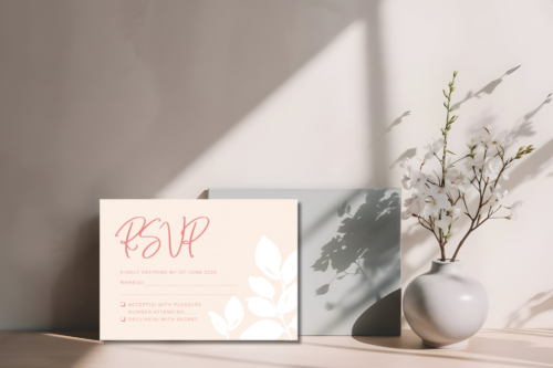 Blush Floral Wedding RSVP mockup