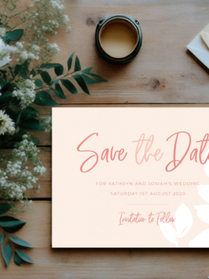 Blush Floral Wedding Save the Date