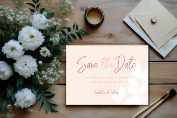 Blush Floral Wedding Save the Date