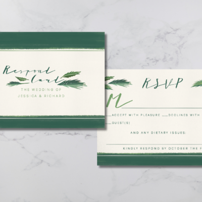 Classy Tropical Wedding RSVP mockup