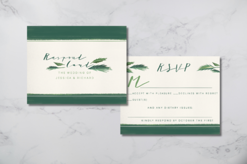 Classy Tropical Wedding RSVP mockup