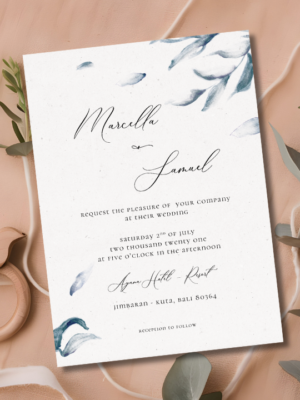 Elegant Blue Watercolor Spring Wedding Invite Elegant Blue Watercolor Spring Wedding Invite Mockup