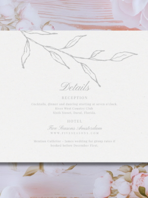 Elegant Floral Wedding Details Card Mockup Elegant Floral Wedding Details Card Mockup