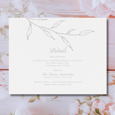 Elegant Floral Wedding Details Card Mockup