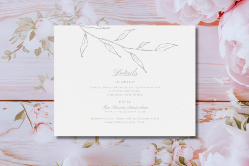 Elegant Floral Wedding Details Card Mockup