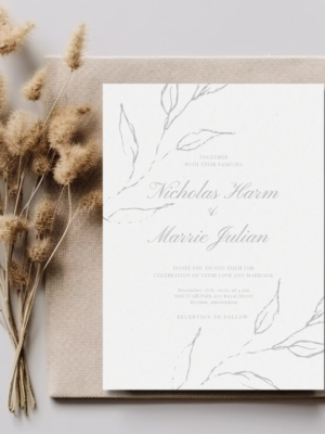 Elegant Floral Wedding Invite Mockup Elegant Floral Wedding Invite Mockup