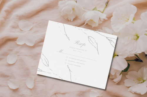 Elegant Floral Wedding RSVP Mockup