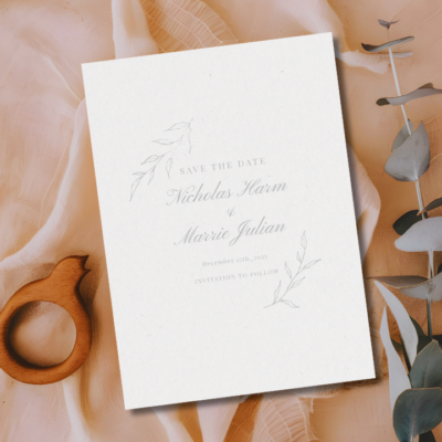 Elegant Floral Wedding Save the Date Mockup