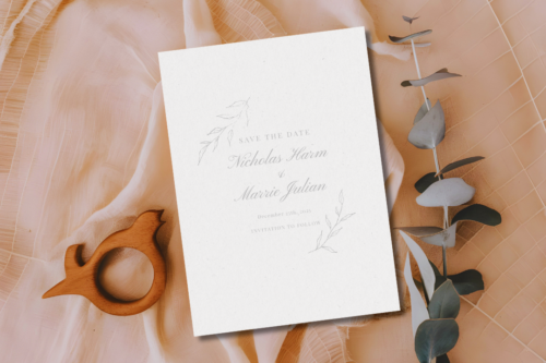 Elegant Floral Wedding Save the Date Mockup