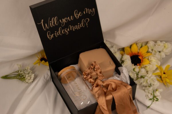 Gold and Black Bridesmaid Box- Designs with Diana