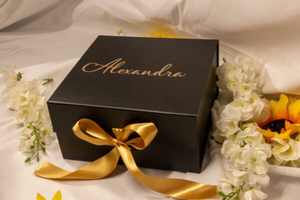 gold and black Bridesmaid box
