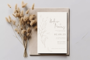 About Rustic Ivory Wedding Invite Mockup