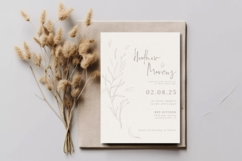 Rustic Ivory Wedding Invite Mockup