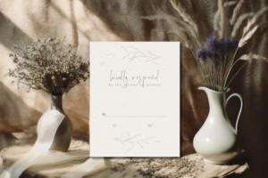 About Rustic Ivory Wedding RSVP Mockup